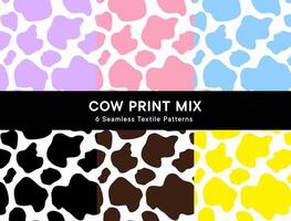 Seamless cow texture pattern, purple animal skin pattern. Random hand-drawn spots. Vector illustration. For printing. Abstract art.