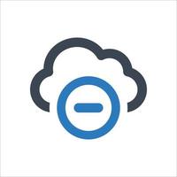 Remove Cloud icon - vector illustration . Cloud, Remove, Delete, Data, Storage, Minus, Files, server, line, outline, icons .