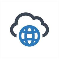 Cloud Hosting icon - vector illustration . Cloud, Hosting, Global, Internet, Online, Network, Server, Storage, data, line, outline, icons .