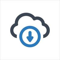 Cloud Download icon - vector illustration . Cloud, Data, Download, Sharing, Share, Storage, Save, Computing, Network, Server, drive, line, outline, icons .