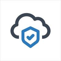 Cloud Protection icon - vector illustration . Cloud, Protection, Data, Security, Storage, Secure, Protect, line, outline, icons .