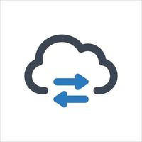 Cloud Data Transfer icon - vector illustration . Cloud, Data, Exchange, Sync, Transfer, Storage, Share, Sharing, line, outline, icons .