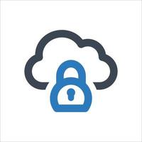 Cloud security icon - vector illustration . Cloud, Data, storage, Security, Lock, Private, Protected, Secure, Password, Locked, network, server, line, outline, icons .