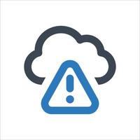 Cloud Alert icon - vector illustration . Cloud, Alert, Data, Storage, Warning, Error, Attention, server, network, line, outline, icons .