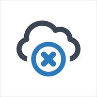 Cloud Error icon - vector illustration . Cloud, Server, Error, Storage, Data, Denied, Warning, Stop, fail, Network, line, outline, icons .