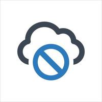 Cloud Offline icon - vector illustration . Cloud, Unavailable, Offline, Block, No access, Access denied, Disable, ban, line, outline, icons .