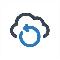 Backup Cloud icon - vector illustration . Backup, Cloud, Data, Recovery, Storage, Sync, Restore, Refresh, update, Network, Server, line, outline, icons .