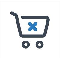 Cancel Cart icon - vector illustration . cancel, Delete, Cart, Shopping, Remove, Ecommerce, Basket, Shop, store, e-commerce, line, outline, icons .