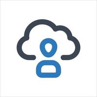 Cloud User icon - vector illustration . Cloud, User, Account, icon, Server, Hosting, Profile, Computing, server, network, line, outline, icons .