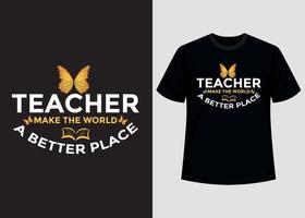 Teacher Typography Printable T shirt Design Template vector