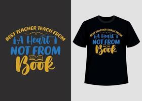 Teacher Typography Printable T shirt Design Template vector