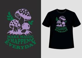 Mashroom Printable T shirt Design Template vector