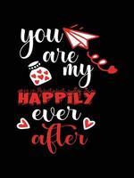 Valentine typography cute wedding lettering t-shirt design vector