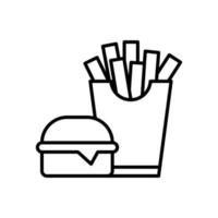 french fries icon. outline icon vector