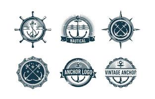 logotipo de ancla vintage vector