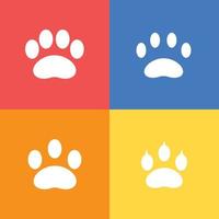 set of various animal footprint icon vector