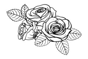ilustración de ramo de rosas para adorno vintage vector