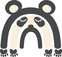 Baby Face Panda Rainbow isolated Vector illustration on white background