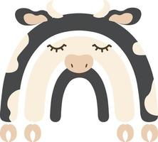 Baby Face Cow Rainbow isolated Vector illustration on white background