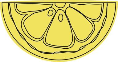 Fresh lemon fruit vector with abstract lines. lemon art vector. summer fruits