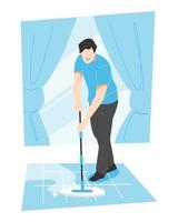 Clean tile floors with mops and floor cleaning products. 3320470 Stock  Photo at Vecteezy