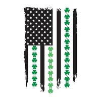 Lucky USA Flag Saint Patrick Day Lettering Decoration. Cloverleaf And Green Hat. Saint patricks Day Typography Poster vector