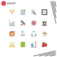 Modern Set of 16 Flat Colors and symbols such as finance chart report analytics report Editable Pack of Creative Vector Design Elements