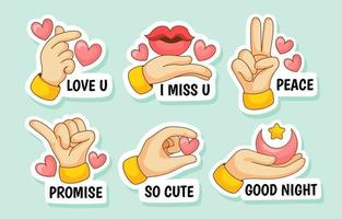 Affections Sticker Set vector