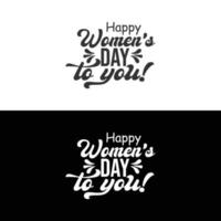 Happy Women's Day T-Shirt typography design free vector