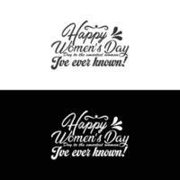 diseño de tipografía de camiseta feliz día de la mujer gratis vector