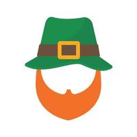 Saint Patrick's Day element of characters leprechaun with green hat vector