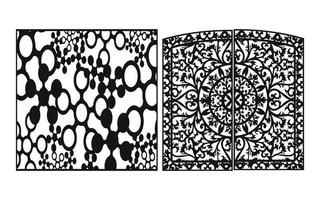 Decorative floral patterns, geometric template for cnc laser cutting vector