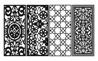 patrones florales decorativos, plantilla geométrica para corte por láser cnc vector