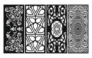 Decorative floral patterns, geometric template for cnc laser cutting vector