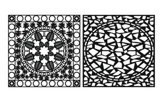 Decorative floral patterns, geometric template for cnc laser cutting vector