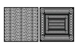 Decorative floral patterns, geometric template for cnc laser cutting vector