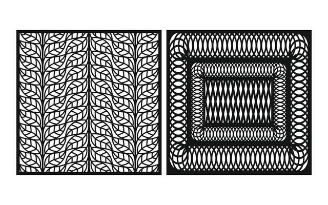 Decorative floral patterns, geometric template for cnc laser cutting