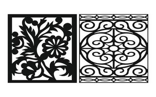 patrones florales decorativos, plantilla geométrica para corte por láser cnc vector