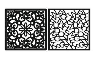Decorative floral patterns, geometric template for cnc laser cutting vector