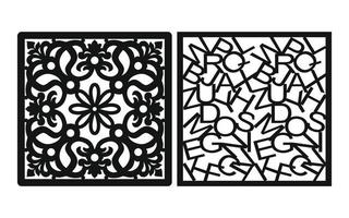 Decorative floral patterns, geometric template for cnc laser cutting vector