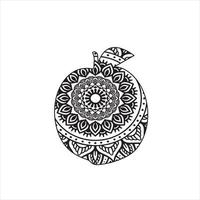 Fruit mandala coloring page for kids and adult vector