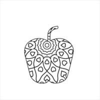 Fruit mandala coloring page for kids and adult vector