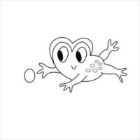 Frog coloring page for kids and adult vector