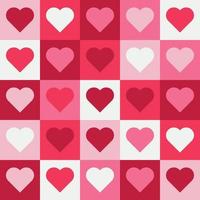 red and pink heart pattern. Geometric shaped heart vector