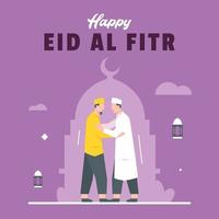 banner de eid al fitr con ilustración de adorno islámico vector