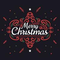 Merry Christmas Lettering and Ornament vector