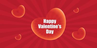 Happy valentines Day Background, Happy valentines day text effect with banner design template with love vector