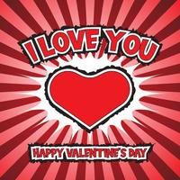 I love you 3d text effect on happy valentine's day, 14th february background banner design vector