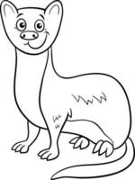 cute cartoon weasel animal character coloring page vector