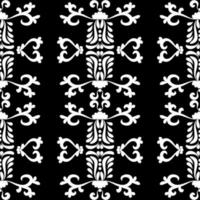 Abstract seamless white pattern on black backdrop. Luxury abstract background. Monochrome print. Decorative print. Fabric pattern. Abstract elegant background. vector